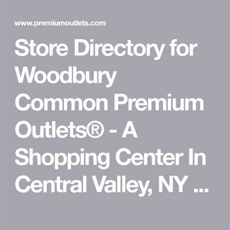 woodbury common premium outlets directory